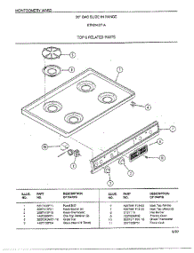 Top And Related parts for Frigidaire Range 2427A from AppliancePartsPros.com