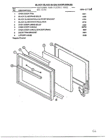 Black Glass Oven Door (Solid) parts for Frigidaire Range 2530E from AppliancePartsPros.com
