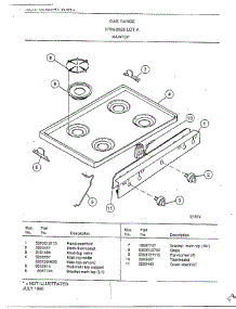 Maintop parts for Frigidaire Range 2828A from AppliancePartsPros.com