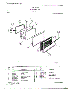 Oven Door parts for Frigidaire Range 2828A from AppliancePartsPros.com