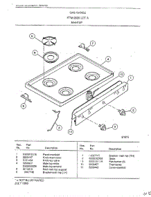 Maintop parts for Frigidaire Range 2828A from AppliancePartsPros.com