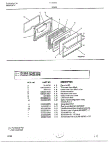 Door parts for Frigidaire Range 2843-80B from AppliancePartsPros.com
