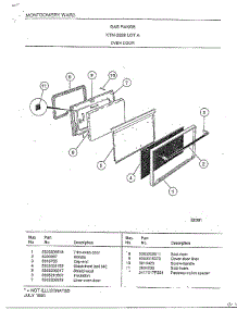 Oven Door parts for Frigidaire Range 2828A from AppliancePartsPros.com