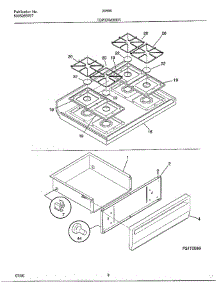 Top / Drawer parts for Frigidaire Range 285860A from AppliancePartsPros.com