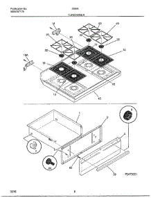 Top / Drawer parts for Frigidaire Range 285840B from AppliancePartsPros.com