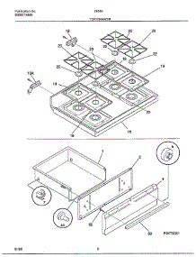 Top / Drawer parts for Frigidaire Range 285847C from AppliancePartsPros.com