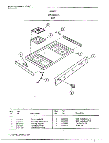 Range / Top parts for Frigidaire Range 2889A from AppliancePartsPros.com
