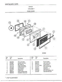 Range /  Oven Door parts for Frigidaire Range 2889A from AppliancePartsPros.com