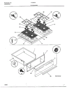 Top / Drawer parts for Frigidaire Range 2873B from AppliancePartsPros.com