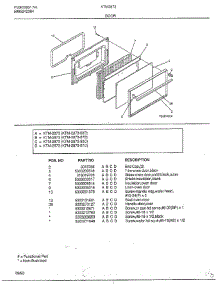 Door parts for Frigidaire Range 2873B from AppliancePartsPros.com