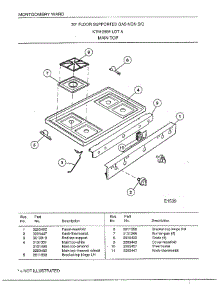 30" Floor Supported Gas /  Main Top parts for Frigidaire Range 2859A from AppliancePartsPros.com