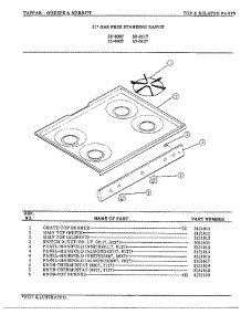 Top And Related parts for Frigidaire Range 32-0127 from AppliancePartsPros.com