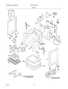 05 - Body parts for Frigidaire Range CFEF3012LWB from AppliancePartsPros.com