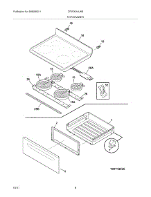 07 - Top / Drawer parts for Frigidaire Range CFEF3014LWB from AppliancePartsPros.com