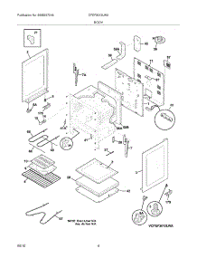05 - Body parts for Frigidaire Range CFEF3012LWA from AppliancePartsPros.com