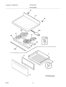 07 - Top / Drawer parts for Frigidaire Range CFEF3012LWA from AppliancePartsPros.com