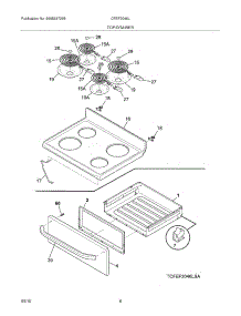 07 - Top / Drawer parts for Frigidaire Range CFEF3046LSB from AppliancePartsPros.com