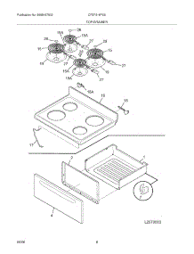 07 - Top / Drawer parts for Frigidaire Range CFEF316FSA from AppliancePartsPros.com