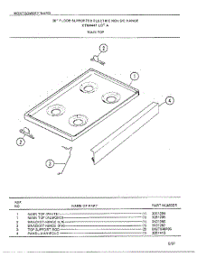 30" Floor Supported Elec Main Top parts for Frigidaire Range 4447A from AppliancePartsPros.com
