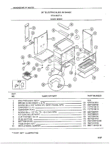 Basic Body parts for Frigidaire Range 4427A from AppliancePartsPros.com