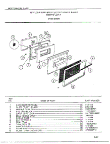 30" Floor Supported Elec Oven Door parts for Frigidaire Range 4447A from AppliancePartsPros.com