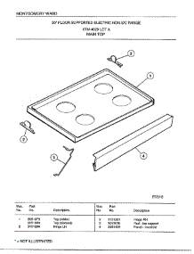 Main Top parts for Frigidaire Range 4829A from AppliancePartsPros.com