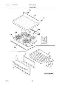 07 - Top / Drawer parts for Frigidaire Range BGEF3042KFC from AppliancePartsPros.com