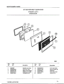 Oven Door parts for Frigidaire Range 2841A from AppliancePartsPros.com