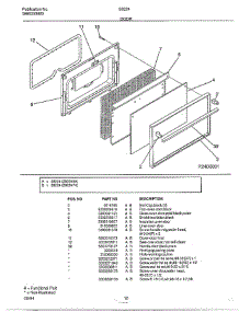 Door parts for Frigidaire Range 282240A from AppliancePartsPros.com