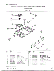 Main Top parts for Frigidaire Range 2872A from AppliancePartsPros.com