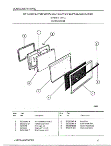 Oven Door parts for Frigidaire Range 2872A from AppliancePartsPros.com
