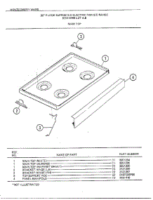 30" Floor / Main Top parts for Frigidaire Range 4448B from AppliancePartsPros.com