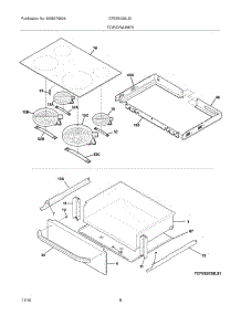 07 - Top / Drawer parts for Frigidaire Range CFES3035LS1 from AppliancePartsPros.com