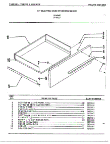 Utility Drawer parts for Frigidaire Range 37-0117 from AppliancePartsPros.com