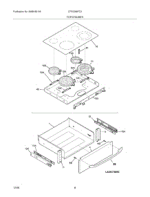 07 - Top / Drawer parts for Frigidaire Range CFES366FC3 from AppliancePartsPros.com