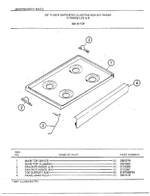 30" Floor / Main Top parts for Frigidaire Range 4438B from AppliancePartsPros.com