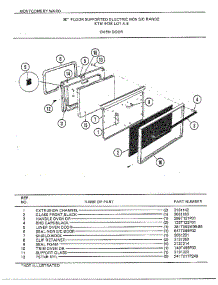 30" Floor / Oven Door parts for Frigidaire Range 4438B from AppliancePartsPros.com