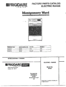 Electric Range Front Cover parts for Frigidaire Range 484367A from AppliancePartsPros.com