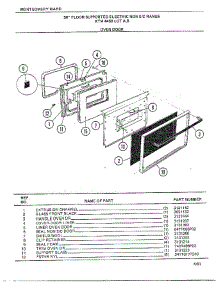30" Floor Supported Elec Oven Door parts for Frigidaire Range 4458A from AppliancePartsPros.com