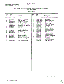 Basic Body Page 2 parts for Frigidaire Range 4820A from AppliancePartsPros.com