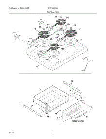 07 - Top / Drawer parts for Frigidaire Range BFEF320ES2 from AppliancePartsPros.com
