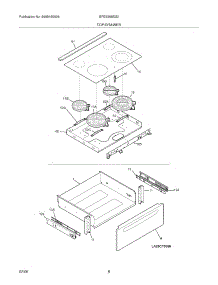 07 - Top / Drawer parts for Frigidaire Range BFES368ES2 from AppliancePartsPros.com