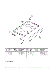 Cooktop parts for Frigidaire Range CE303VP2W01 from AppliancePartsPros.com