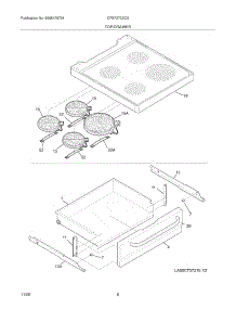 07 - Top / Drawer parts for Frigidaire Range CFEF272DC5 from AppliancePartsPros.com
