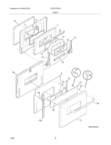 09 - Door parts for Frigidaire Range CFEF272DC5 from AppliancePartsPros.com