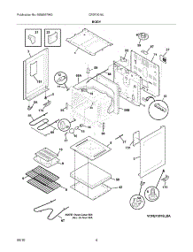 05 - Body parts for Frigidaire Range CFEF3016LWB from AppliancePartsPros.com