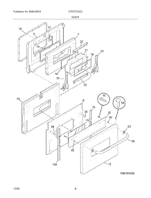09 - Door parts for Frigidaire Range CFEF272DC2 from AppliancePartsPros.com