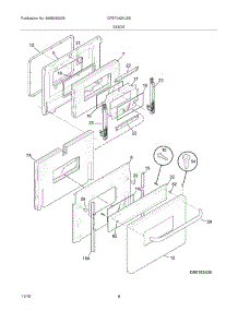 09 - Door parts for Frigidaire Range CFEF2425LSB from AppliancePartsPros.com