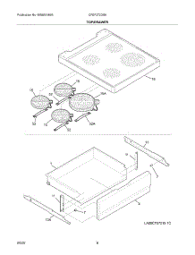07 - Top / Drawer parts for Frigidaire Range CFEF272DS6 from AppliancePartsPros.com