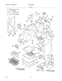 05 - Body parts for Frigidaire Range CFEF3019MSA from AppliancePartsPros.com
